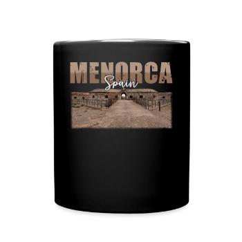 Menorca Spanien Souvenir - Tasse einfarbig - Schwarz - Vorne