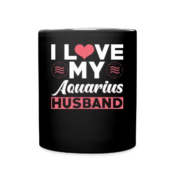 Ich Liebe meinen Wassermann Ehemann - Tasse einfarbig - Schwarz - Vorne