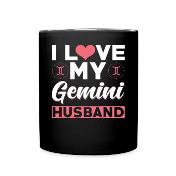 Ich Liebe meinen Zwillinge Ehemann - Tasse einfarbig - Schwarz - Vorne