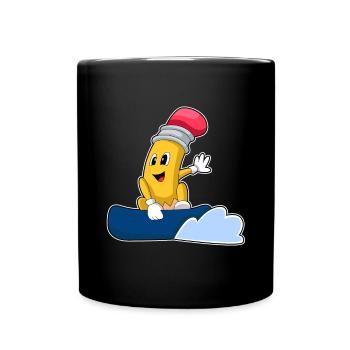 Pencil Snowboarder Snowboard - Mug uni - noir - Devant