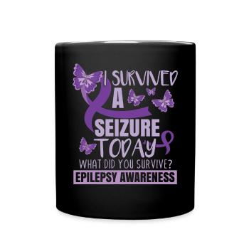 I Survive A Seizure Today - Full Colour Mug - black - Front
