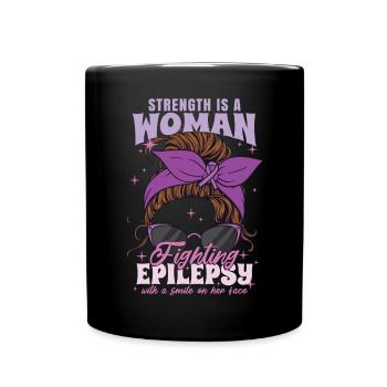 La force est une femme qui lutte contre l’épilepsie - Mug uni - noir - Devant