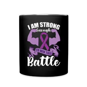 Je suis assez fort pour gagner cette bataille - Mug uni - noir - Devant