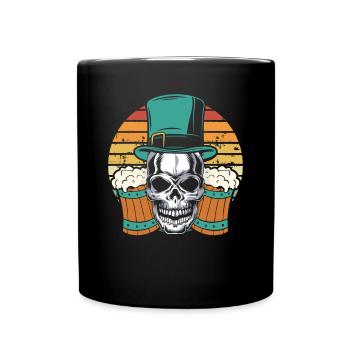 Irish Skull Retro - Full Colour Mug - black - Front