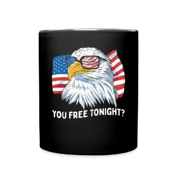 Du bist heute Abend frei Weißkopfseeadler Amerika - Tasse einfarbig - Schwarz - Vorne