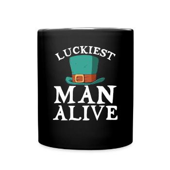 Happiest man of the living - Full Colour Mug - black - Front