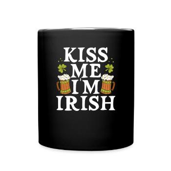 Embrasse-moi, je suis irlandais - Mug uni - noir - Devant