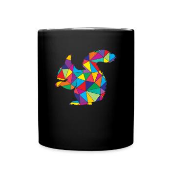 Écureuil à géométrie d’écureuil à faible poly - Mug uni - noir - Devant