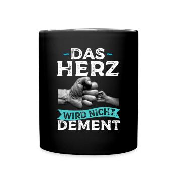 Das Herz Wird Nicht Dement Pflege Altenpflege - Tasse einfarbig - Schwarz - Vorne