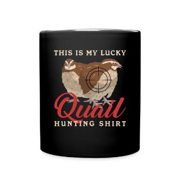 Chasse, Chasse à la caille, Caille, Chasseur, Caille, Cadeau - Mug uni - noir - Devant