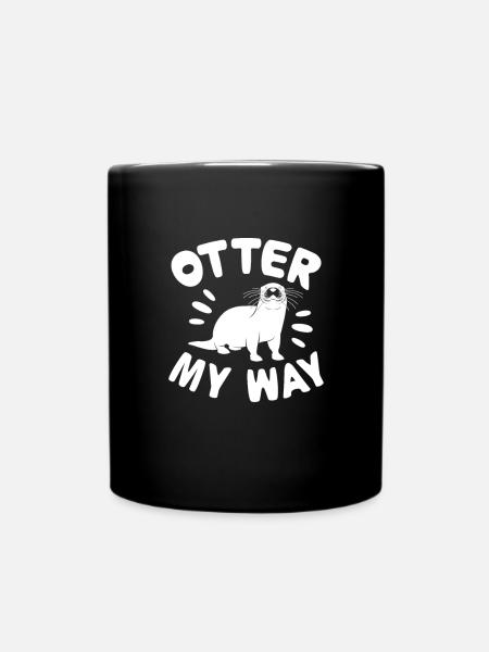 Otter Seeotter Fischotter Geschenk - Tasse einfarbig - Schwarz
