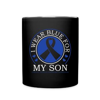 Ich Trage Blau Für Meinen Sohn - Bewusstsein Für - Tasse einfarbig - Schwarz - Vorne