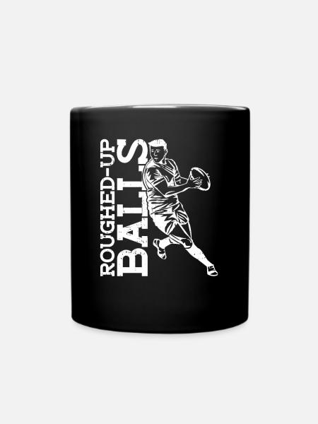Roughened Balls - Funny Rugby - Full Colour Mug - black
