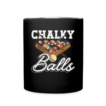 Chalky Balls - Lustig Billard - Tasse einfarbig - Schwarz - Vorne