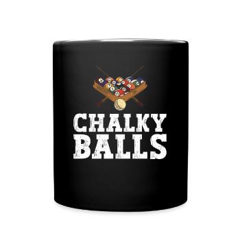 Chalky Balls - Lustig Billard - Tasse einfarbig - Schwarz - Vorne
