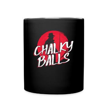 Chalky Balls - Lustig Billard - Tasse einfarbig - Schwarz - Vorne