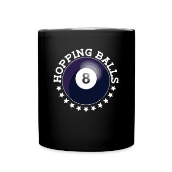 Hüpfende Kugeln - Lustiges Billard - Tasse einfarbig - Schwarz - Vorne