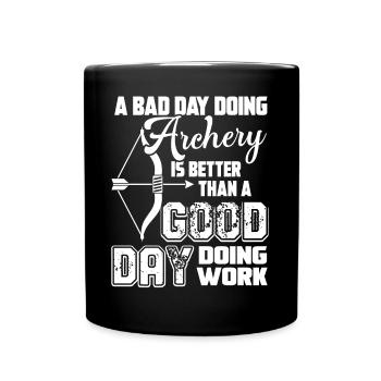 Archery A Bad day Doing Archery - Full Colour Mug - black - Front