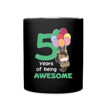 Horse for 5th birthday children five years old - Full Colour Mug - black - Front