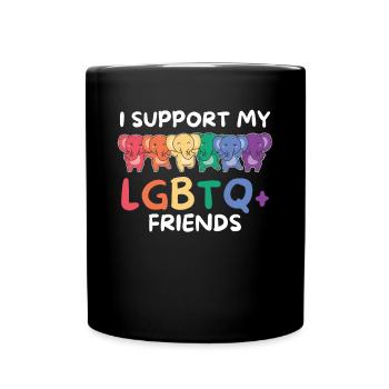 Drapeau arc-en-ciel Gay Pride LGBTQ Eléphant - Mug uni - noir - Devant