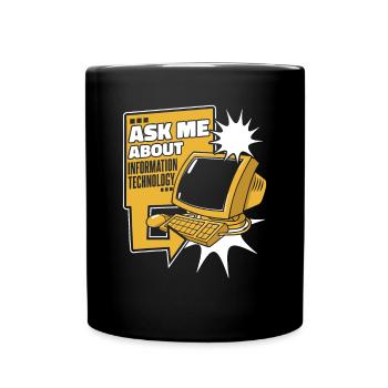 Posez-moi des questions sur les opérations informatiques de technologie de l’information - Mug uni - noir - Devant