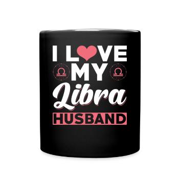 Ich Liebe meinen Waage Ehemann - Tasse einfarbig - Schwarz - Vorne