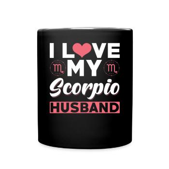 Ich Liebe meinen Skorpion Ehemann - Tasse einfarbig - Schwarz - Vorne