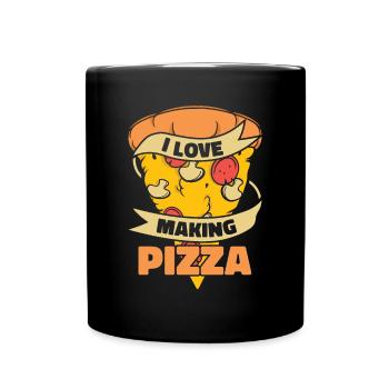 I love making pizza pizza oven pizza pizza tray - Full Colour Mug - black - Front