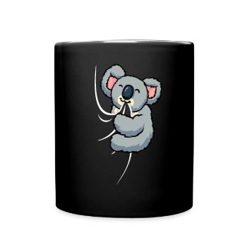 Cute Koala Cloth Biting Sucking Koala - Tasse einfarbig - Schwarz - Vorne