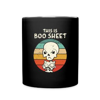 This Is Boo Sheet Skelett Halloween Kostüm - Tasse einfarbig - Schwarz - Vorne