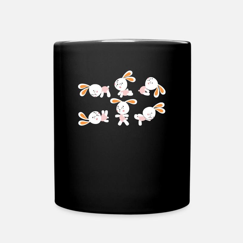 Yoga Lapin de méditation Lapin faisant des exercices de yoga - Mug uni - noir