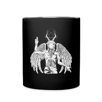 Teufel Baphomet Gothic Ziege - Tasse einfarbig - Schwarz - Vorne