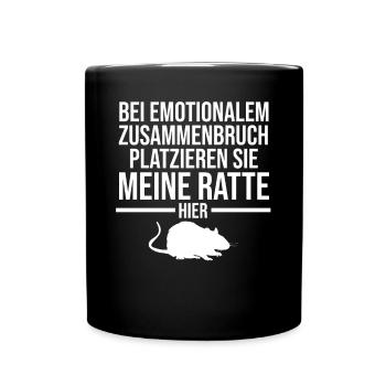 Nagetier Ratte Ratten - Tasse einfarbig - Schwarz - Vorne