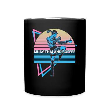 Muay Thai Kickboxing Rétro - Mug uni - noir - Devant