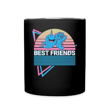 Narwal Retro - Tasse einfarbig - Schwarz - Vorne