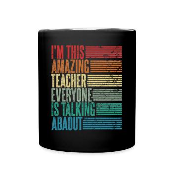 Vintage Teacher Teacher Gift Retro - Full Colour Mug - black - Front
