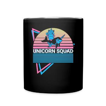 Narwal Retro - Tasse einfarbig - Schwarz - Vorne