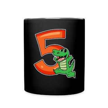 5 Birthday 5 years old with animal motif - five - Full Colour Mug - black - Front