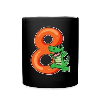 8 Birthday 8 years old with animal motif - eight - Full Colour Mug - black - Front