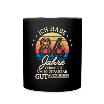86. Geburtstag Geschenk Habe 86 Jahre Gebraucht - Tasse einfarbig - Schwarz - Vorne