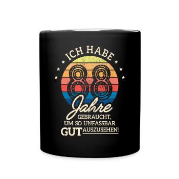 88. Geburtstag Geschenk Habe 88 Jahre Gebraucht - Tasse einfarbig - Schwarz - Vorne