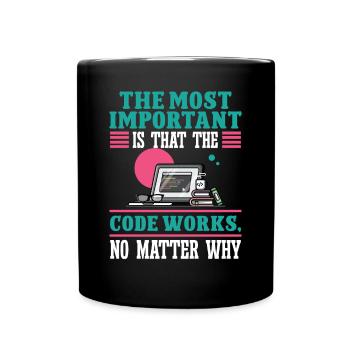 Software Developer Most Important The Code Works - Full Colour Mug - black - Front