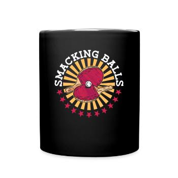Klatschende Bälle - Funny Ping Pong - Tasse einfarbig - Schwarz - Vorne