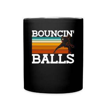 Bouncin' Balls - Lustiges Ping Pong - Tasse einfarbig - Schwarz - Vorne
