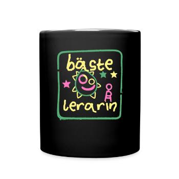 Bäste Lehrerin Lustig Grundschule Abschied - Tasse einfarbig - Schwarz - Vorne