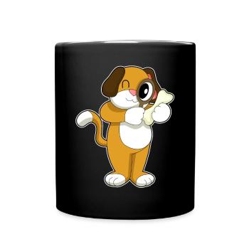 Hund Detektiv Lupe - Tasse einfarbig - Schwarz - Vorne