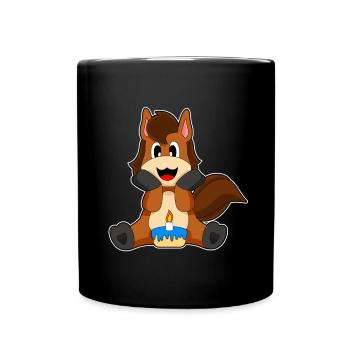 Gâteau d’anniversaire de cheval - Mug uni - noir - Devant