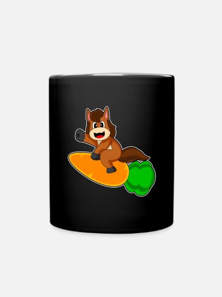 Pferd Karotte - Tasse einfarbig - Schwarz
