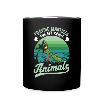 Gottesanbeterin Spirit Animal Fangschrecke - Tasse einfarbig - Schwarz - Vorne