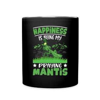 Gottesanbetterin Glück Mantis - Tasse einfarbig - Schwarz - Vorne